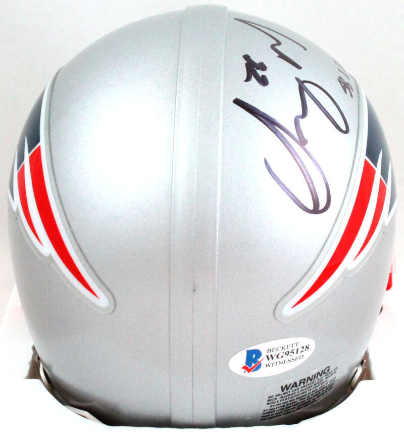 Sony Michel Autographed NE Patriots Mini Helmet w/ SB Champs- Beckett W *Black
