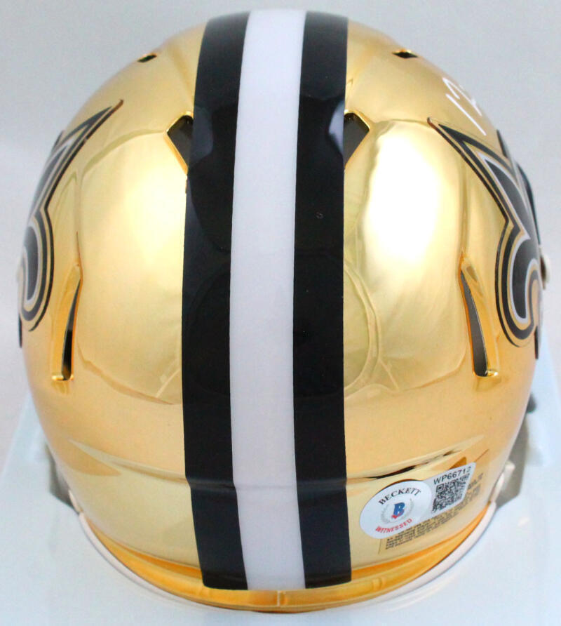 Michael Thomas Autographed Saints Chrome Mini Helmet- Beckett W Hologram *White