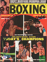 Joe Frazier, Nino Benvenuti, Reuben Olivares, Mando Ramos & Bob Foster Autographed International Boxing Magazine Cover PSA/DNA #Q95569