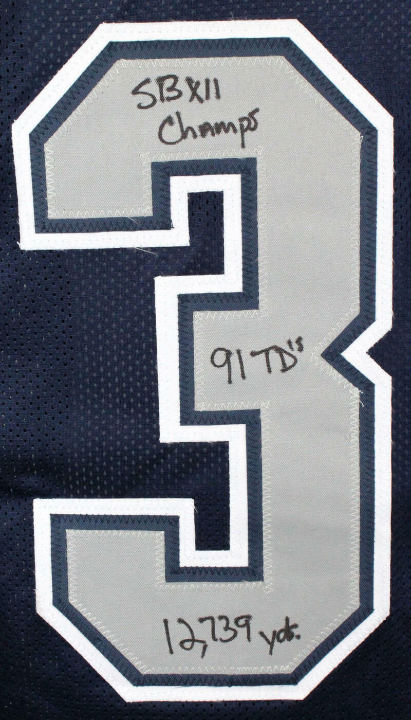 Tony Dorsett Autographed Blue Pro Style Jersey w/5 Stats- Beckett W Hologram