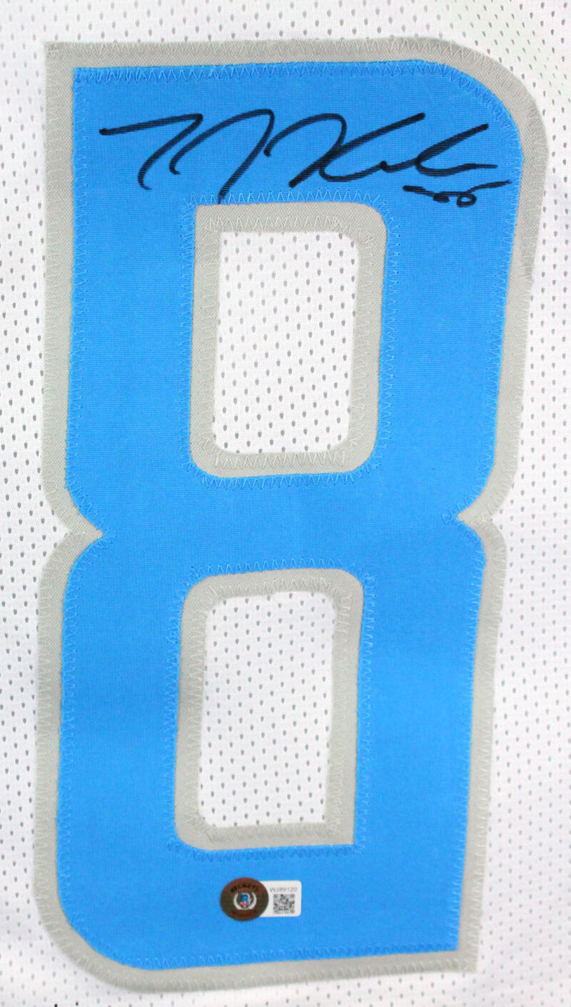 TJ Hockenson Autographed White Pro Style Jersey- Beckett W Holo *Black