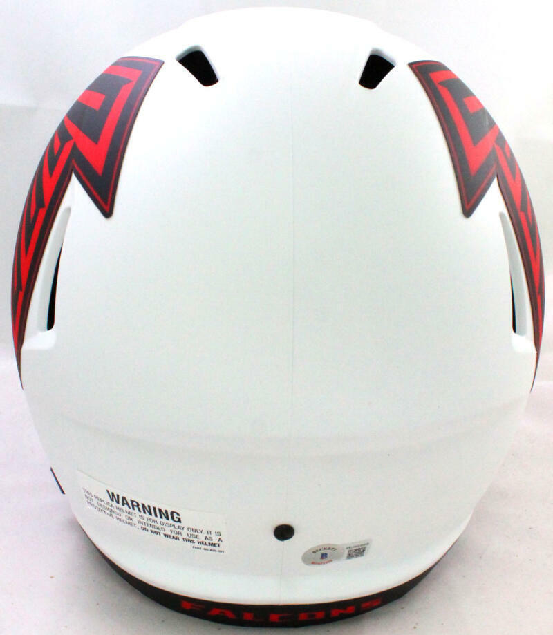 Deion Sanders Signed Atlanta Falcons Lunar Speed F/S Helmet - BA W Holo *Red