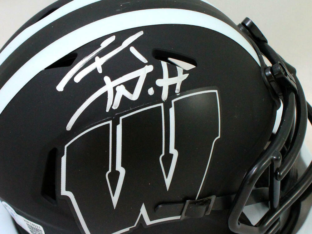 T.J. Watt Signed Wisconsin Badgers Eclipse Speed Mini Helmet - Beckett W Holo