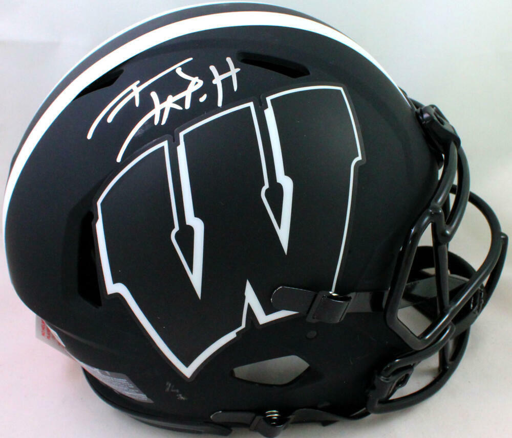 T.J. Watt Signed Wisconsin Badgers F/S Eclipse Speed Authentic Helmet-Beckett