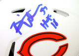 Brian Urlacher Signed Chicago Bears Lunar Speed Mini Helmet w/ HOF- BA W *Blue