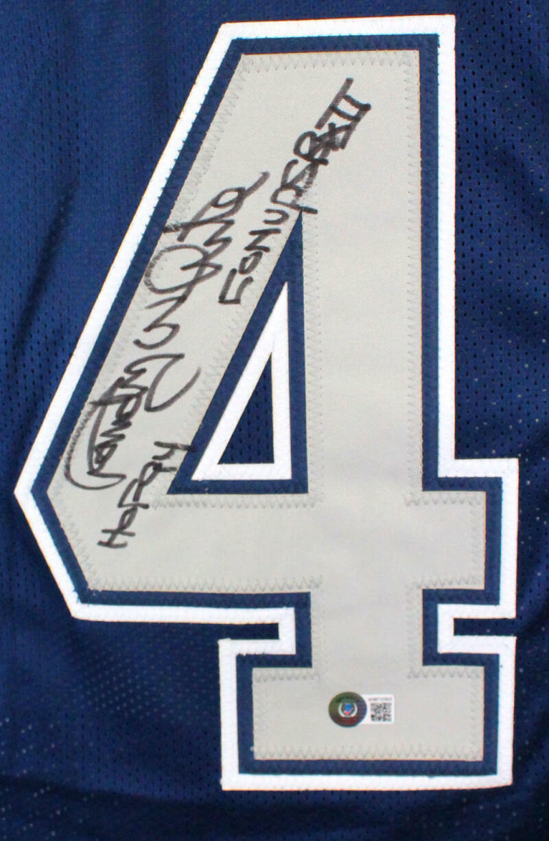 Randy White Autographed Blue Pro Style Jersey w/2 Insc.- Beckett W Hologram Auth