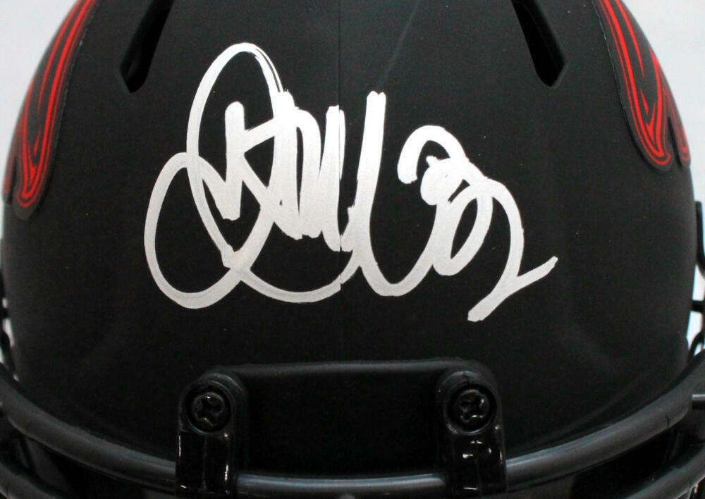 Jamal Anderson Autographed Falcons Eclipse Speed Mini Helmet- JSA W *Silver