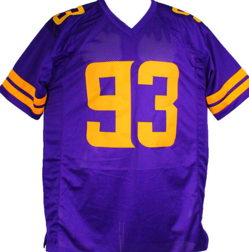 Patrick Jones Autographed Purple Yellow # Pro Style Jersey w/Insc- BA W Holo