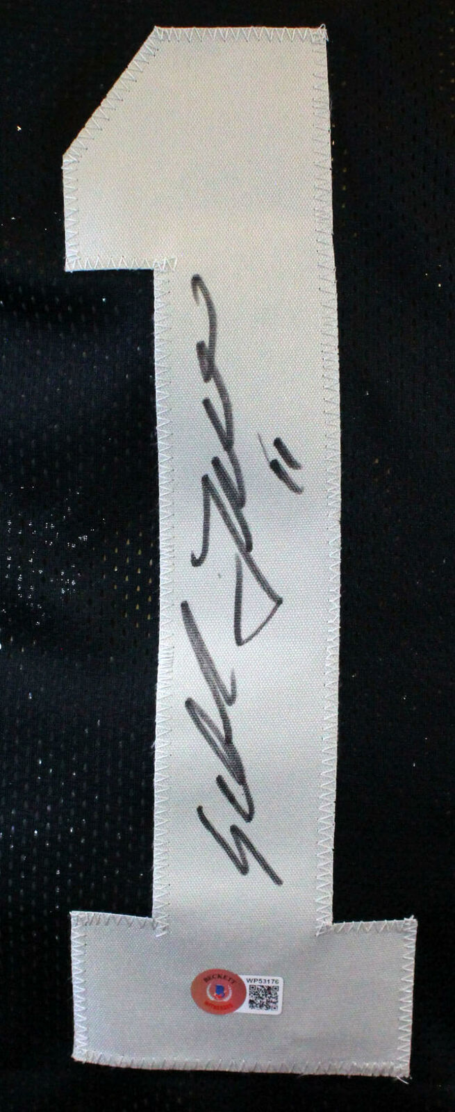 Sebastian Janikowski Autographed Black Pro Style Jersey- Beckett W Hologram *L1