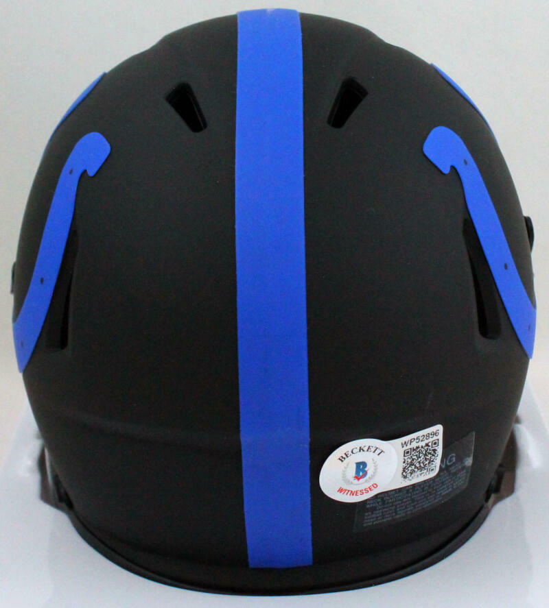 Kwity Paye Autographed Colts Eclipse Speed Mini Helmet-Beckett W Hologram *Silve