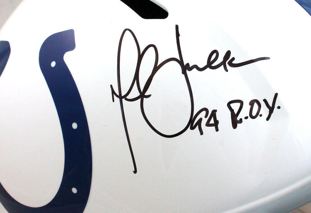 Marshall Faulk Autographed Colts F/S Speed Helmet w/ROY -Beckett W Hologram *Blk