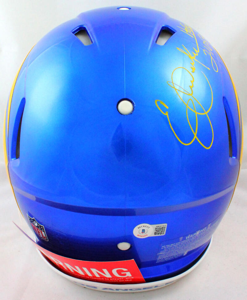 Eric Dickerson Signed Rams FS 2020 Speed Authentic Helmet w/2 Insc-BeckettW Holo