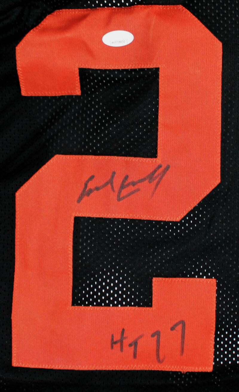 Earl Campbell Autographed Black College Style Jersey W/ HT- JSA Witnessed *Black