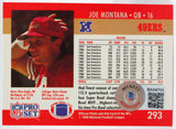 1990 Pro Set #293 Joe Montana SF 49ers Autograph Beckett Witness