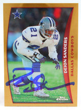 1998 Topps Chrome #5 Deion Sanders Cowboys Autograph Beckett Witness