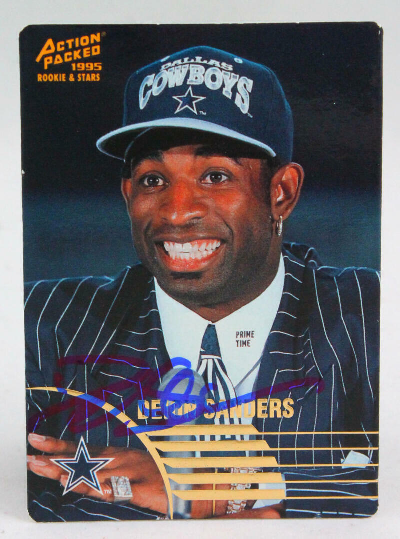 1995 Action Packed #23 Deion Sanders Cowboys Autograph Beckett Witness