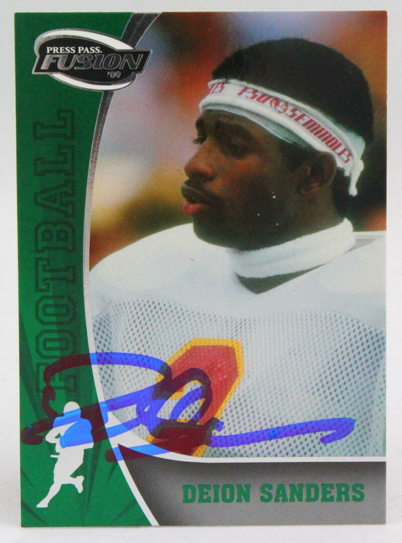 2009 Press Pass #53 Deion Sanders Florida State Autograph Beckett Witness
