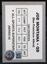 1990 All Stars Superstars #N/A Joe Montana San Francisco 49ers Auto Beckett Witness