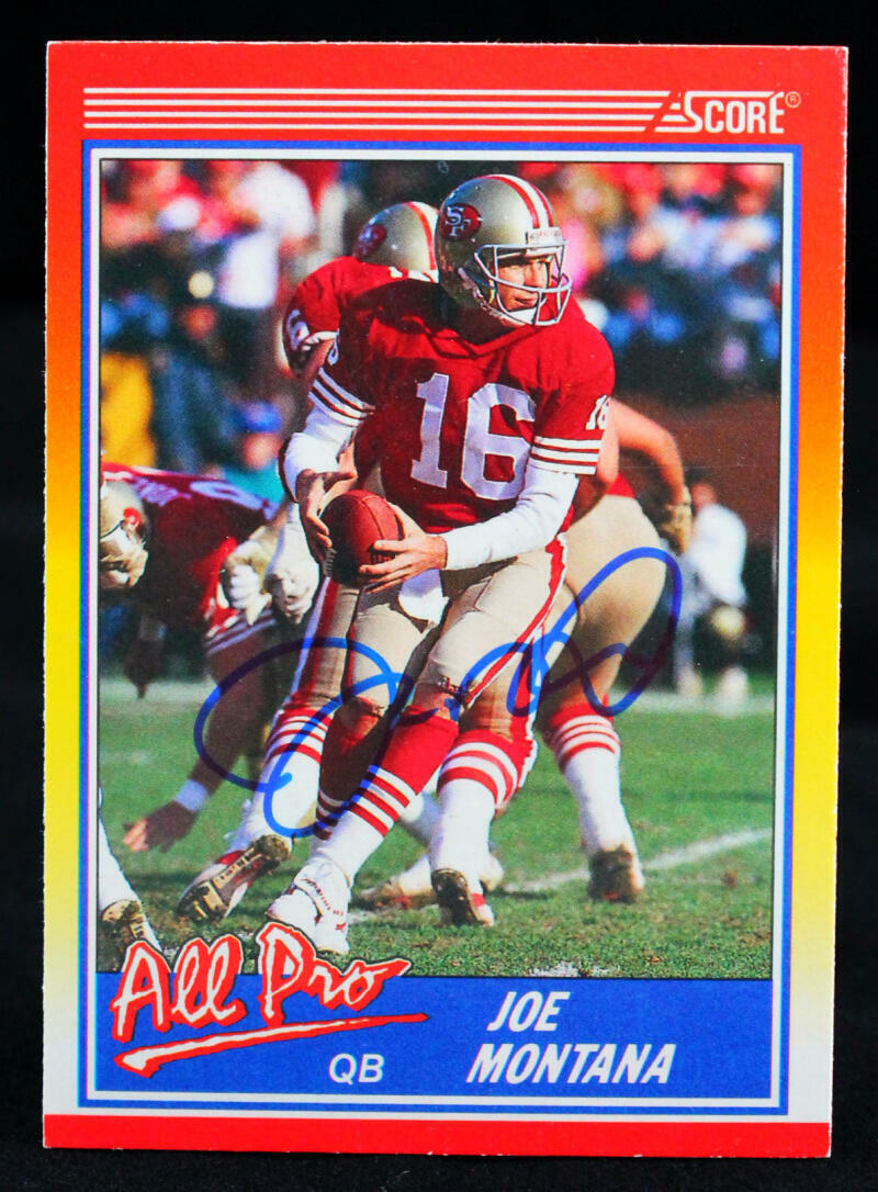 1990 Score All Pro #582 Joe Montana San Francisco 49ers Auto Beckett Witness