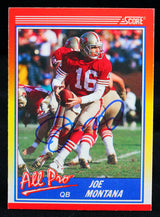 1990 Score All Pro #582 Joe Montana San Francisco 49ers Auto Beckett Witness
