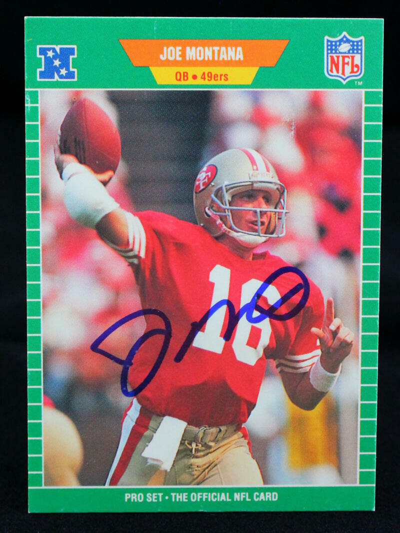 1989 Pro Set #381 Joe Montana San Francisco 49ers Auto Beckett Witness