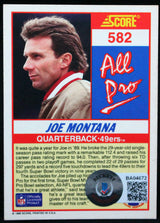 1990 Score All Pro #582 Joe Montana 49ers Autograph Beckett Witness