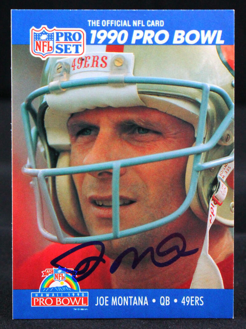 1990 Pro Set Pro Bowl #408 Joe Montana 49ers Autograph Beckett Witness