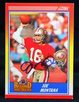 1990 Score Record Breakers #594 Joe Montana 49ers Auto Beckett Witness