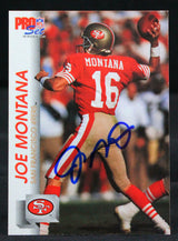 1992 Pro Set #649 Joe Montana 49ers Autograph Beckett Witness