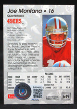 1992 Pro Set #649 Joe Montana 49ers Autograph Beckett Witness