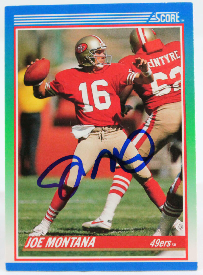 1990 Score #1 Joe Montana 49ers Autograph Beckett Witness