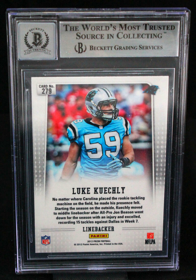 2012 Panini Prizm #279A Luke Kuechly Carolina Panthers BGS Autograph 10