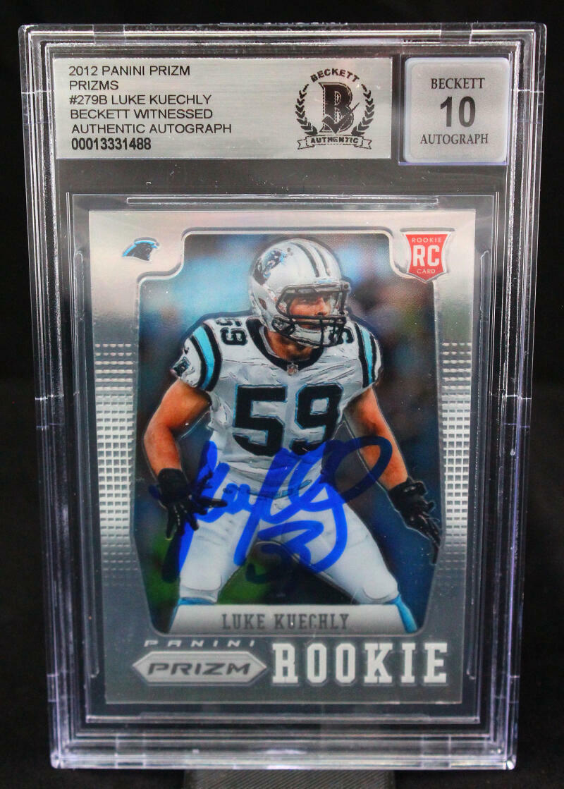 2012 Panini Prizm Silver #279 Luke Kuechly Panthers BGS Autograph 10