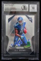 2019 Panini Prizm #344 AJ Brown Tennessee Titans BGS Autograph 10