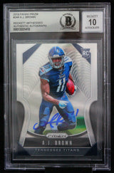 2019 Panini Prizm #344 AJ Brown Tennessee Titans BGS Autograph 10