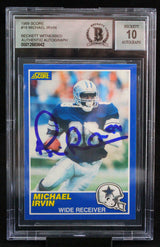 1989 Score #18 Michael Irvin Dallas Cowboys BGS Autograph 10