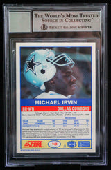 1989 Score #18 Michael Irvin Dallas Cowboys BGS Autograph 10