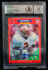 1989 Pro Set #486 Deion Sanders Atlanta Falcons BGS Autograph 10