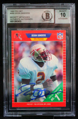 1989 Pro Set #486 Deion Sanders Atlanta Falcons BGS Autograph 10