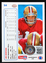 1991 Upper Deck #54 Joe Montana 49ers Autograph Beckett Witness