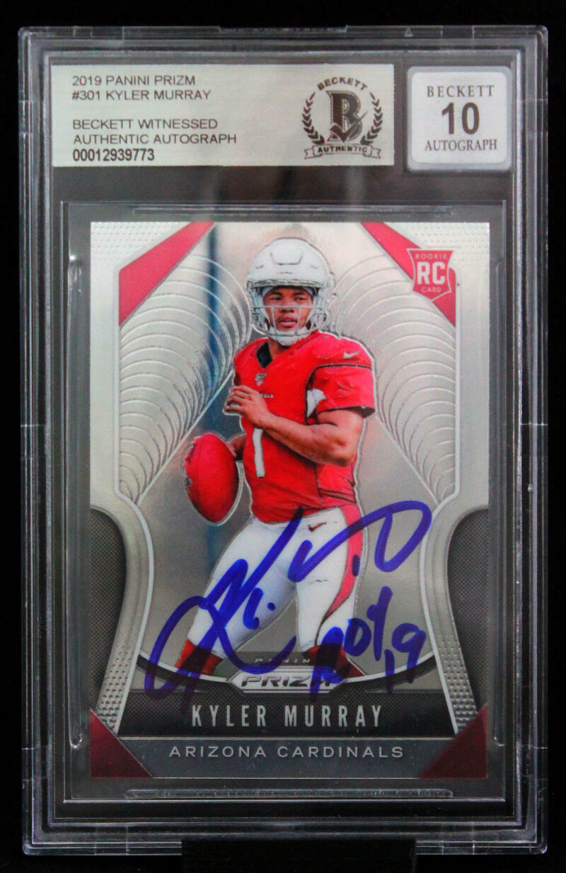 2019 Panini Prizm #301 Kyler Murray Arizona Cardinals ROY 19 BGS Autograph 10