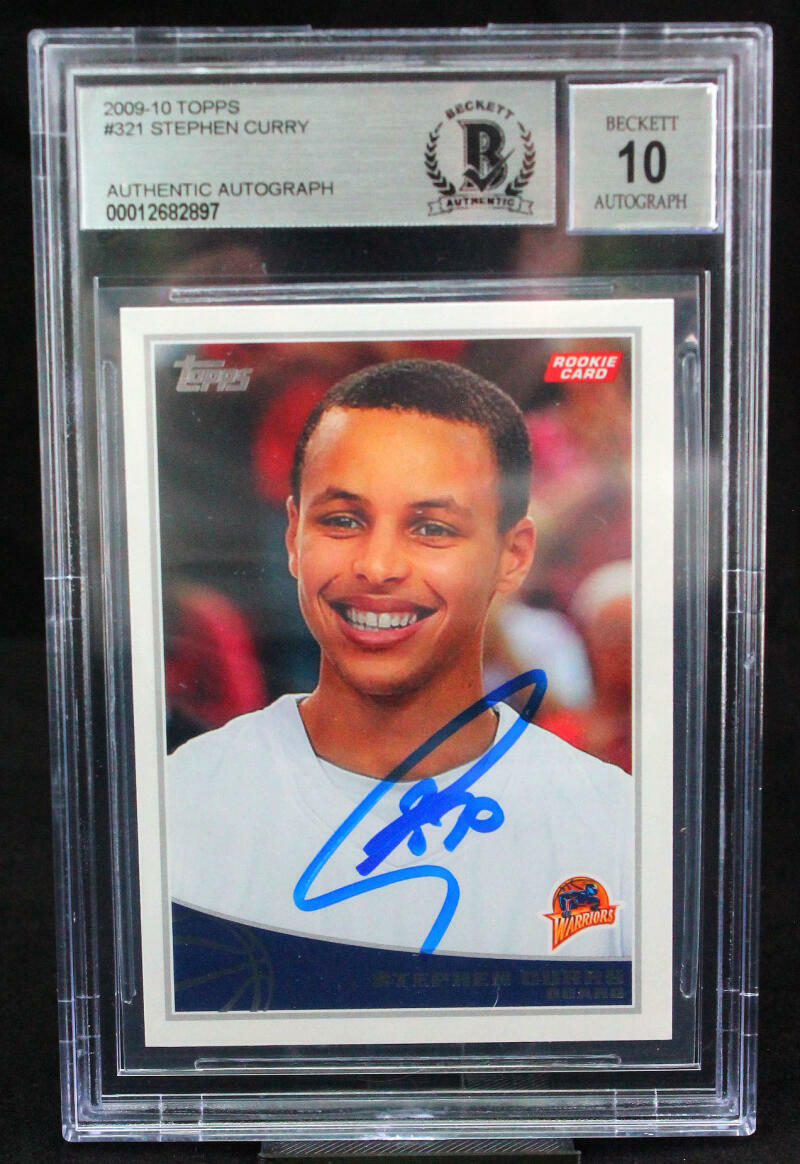 2009 Topps #321 Stephen Curry Golden State Warriors BGS Autograph 10
