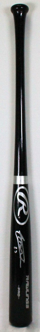 Vladimir Guerrero Jr. Autographed Black Rawlings Pro Baseball Bat-JSA *Silver