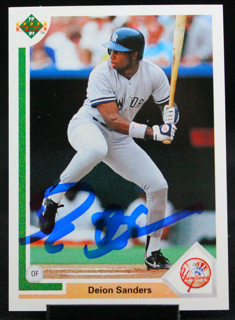 1991 Upper Deck #352 Deion Sanders New York Yankees Autograph Beckett Witness