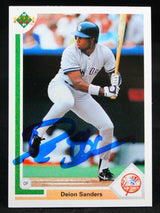 1991 Upper Deck #352 Deion Sanders New York Yankees Autograph Beckett Witness