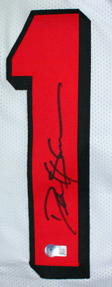 Deion Sanders Autographed White Pro Style Jersey-Beckett W Hologram *Black