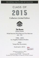 Tim Brown Autographed Oakland Raiders Goal Line Art Card- JSA Witnessed Auth