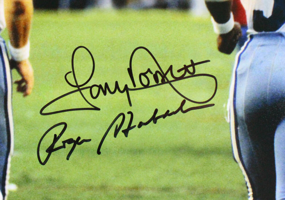 Roger Staubach Tony Dorsett Signed Dallas Cowboys 16x20 Back Photo-BAW Holo/JSAW