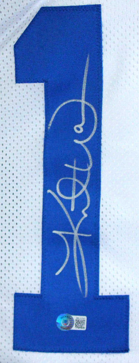 Kurt Warner Autographed White/Blue Pro Style Jersey-Beckett W Hologram