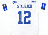 Roger Staubach Autographed White Pro Style Jersey- Beckett W Hologram *Silver